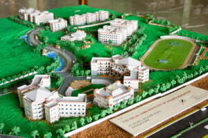 Model of planned completed campus of Dala Lama Institute for Higher Education.